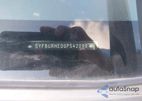 2016 Toyota Corolla Le from USA, damaged, VIN 5YFBURHE0GP542099